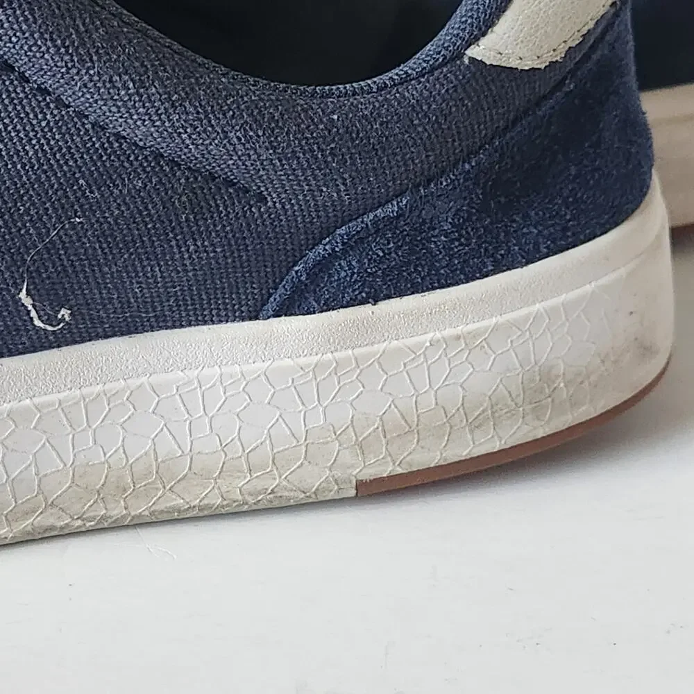 Kizik Prague Hands Free Sneakers Navy Blue Canvas Slip On Shoes SZ M8.5W W10W